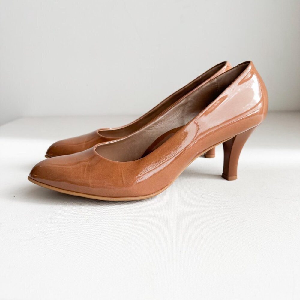 BeautyFeel Nude Beige Patent leather Low heel Comfort Heels 42 - Picture 4 of 7